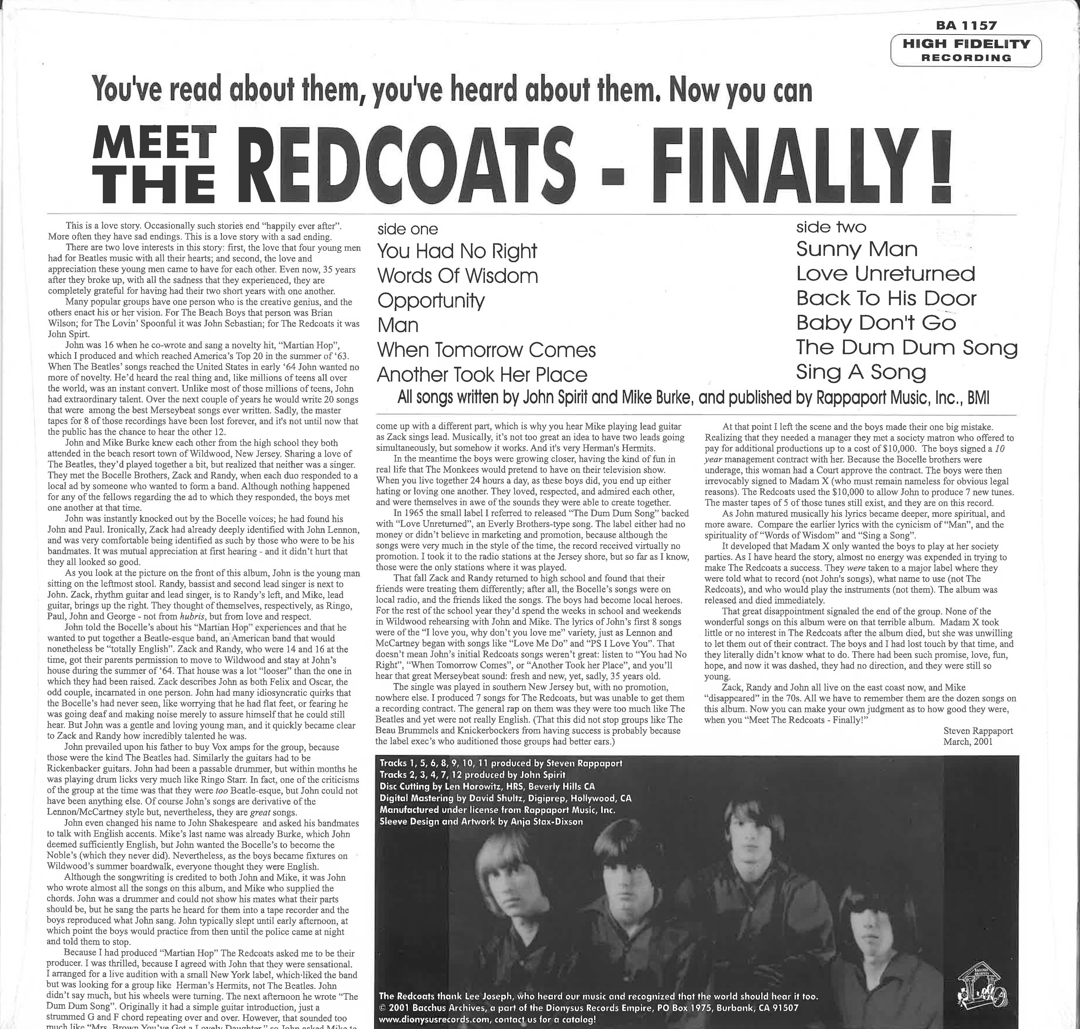 REDCOATS (レッドコーツ)  - Meet The Redcoats ! (US 限定リリース LP/New)米MOD-POPビート・グループのコンピ