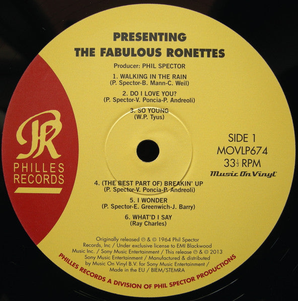 RONETTES (ロネッツ)  - ....Presenting Fabulous The Ronettes feat.Veronica (EU M.O.V 社限定リマスター再発 180g LP/廃盤 New)