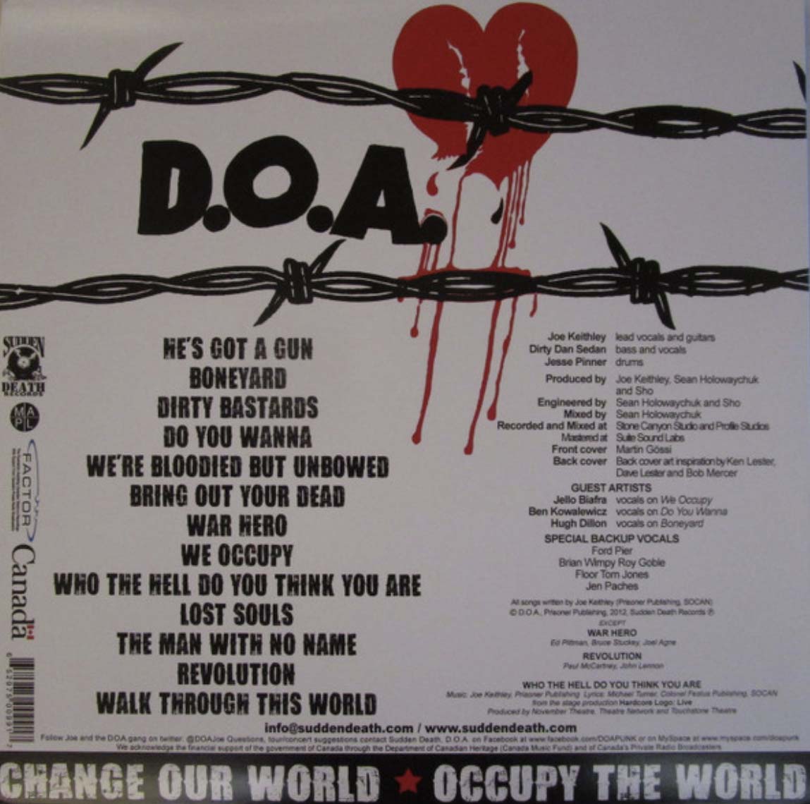 D.O.A. - We Come In Peace (Canada Limited LP/ New)