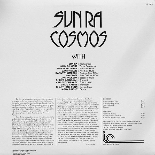 SUN RA  (サン・ラ)  - Cosmos (US Ltd.Reissue LP/New)