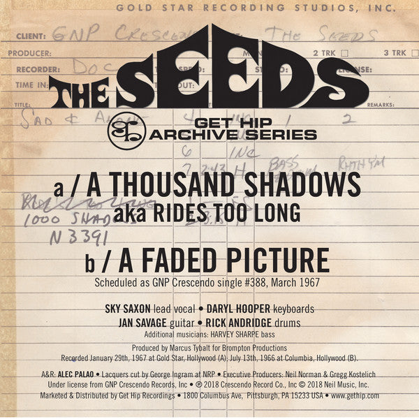 SEEDS (シーズ)  - A Thousand Shadows (US Ltd. 7"+PS/New)