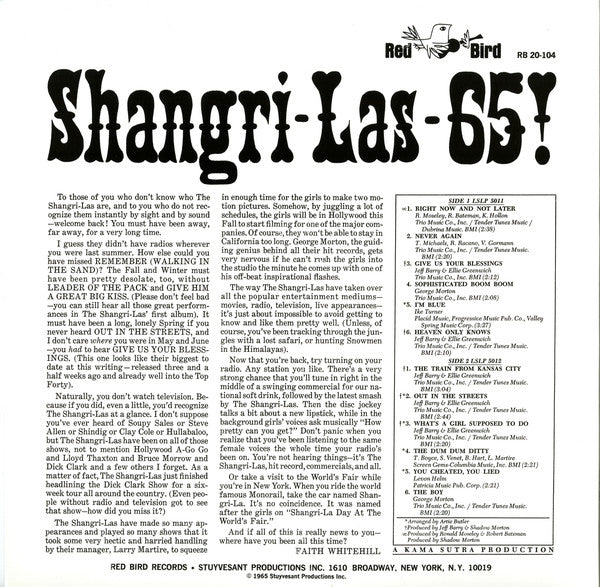 SHANGRI-LAS (シャングリ・ラス)  - 65 ! (US Ltd.Reissue LP/New)