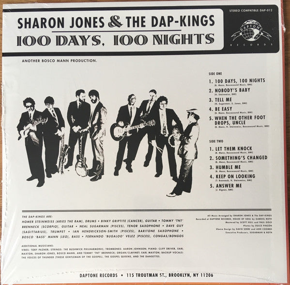 SHARON JONES & THE DAP-KINGS (シャロン・ジョーンズ & ザ・ダップキングス) - 100 Days, 100  Nights (US 限定復刻再発 LP/New)