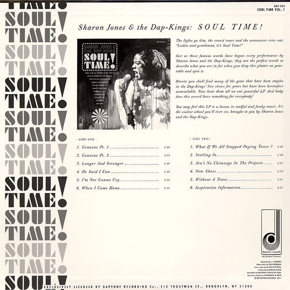 SHARON JONES & THE DAP-KINGS (シャロン・ジョーンズ & ザ・ダップキングス)  - Soul Time Vol.1 ! (US 限定リリース・アナログ LP/New)