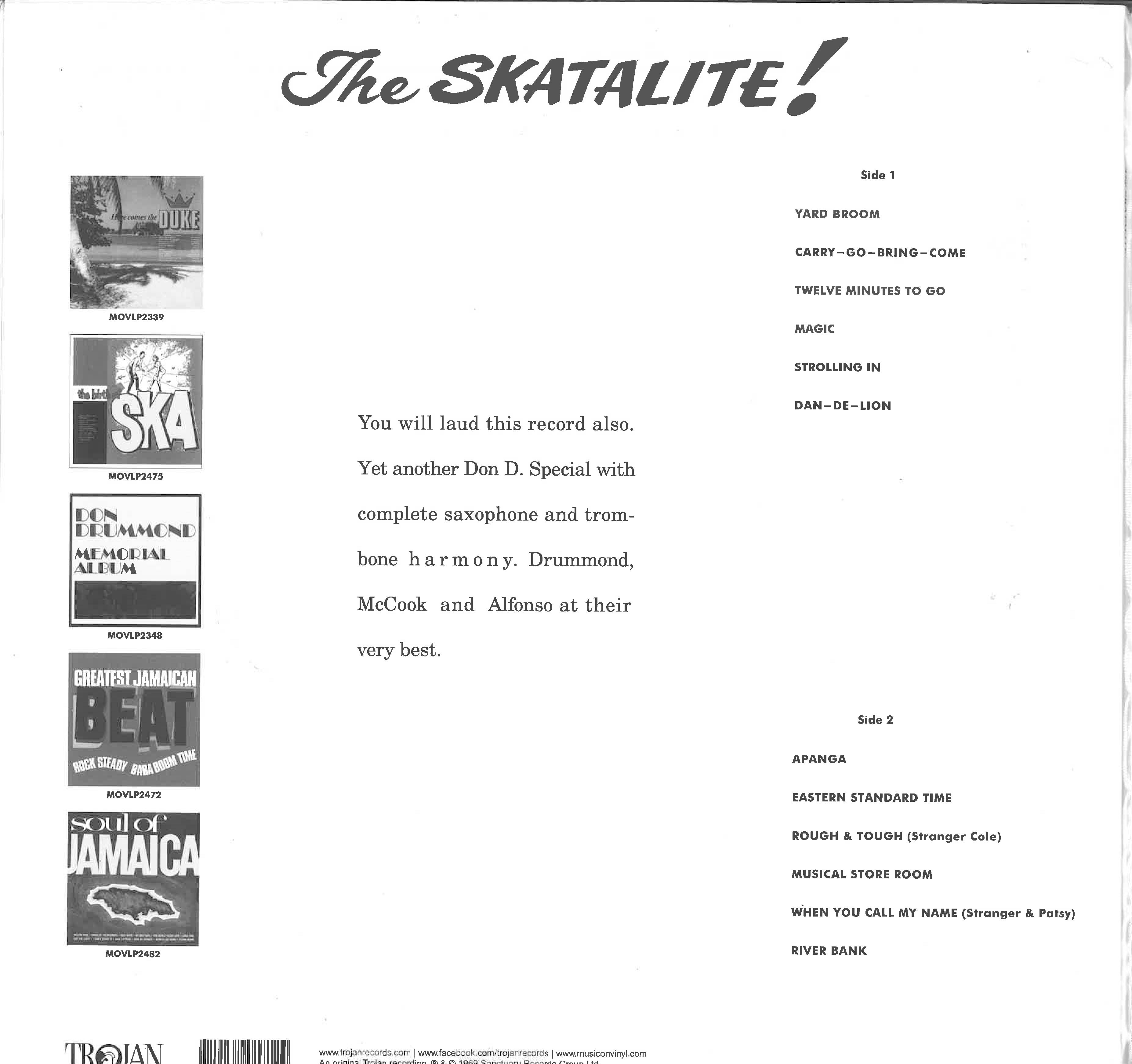 SKATALITES (スカタライツ)  - The Skatalite (EU Ltd.Reissue 180g Stereo LP/New)