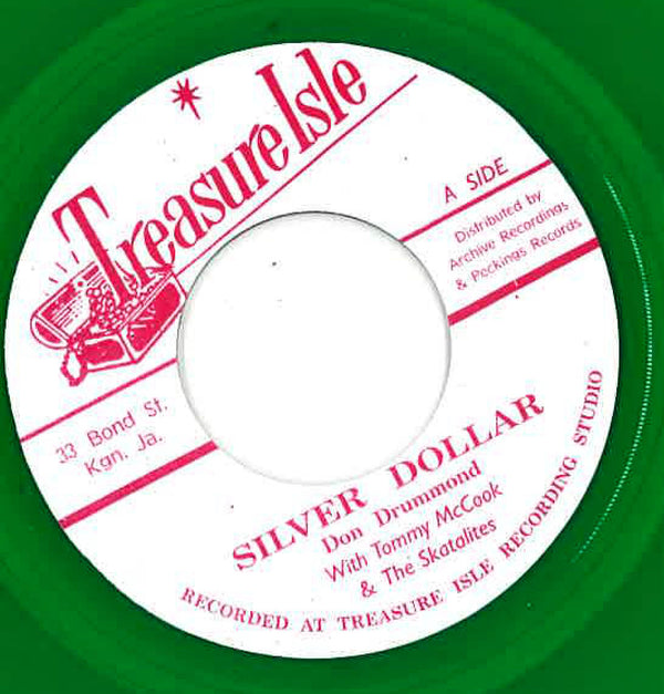 SKATALITES (DON DRUMMOND with TOMMY McCOOK & THE) (スカタライツ)  - Silver Dollar / Apanga (UK 限定復刻再発「グリーン・ヴァイナル」7"/New)