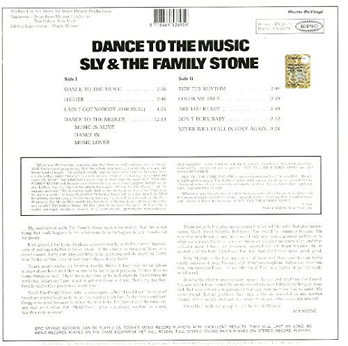 SLY & THE FAMILY STONE (スライ＆ファミリーストーン)  - Dance To The Music (EU M.O.V. Ltd,Reissue 180g LP/New)