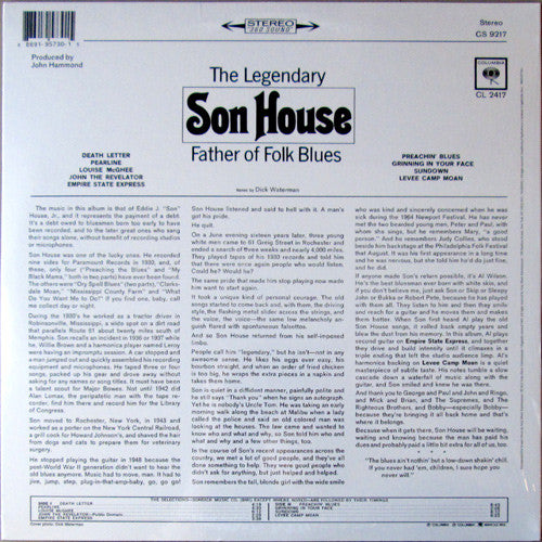 SON HOUSE (サン・ハウス)  - The Legendary Son House /Father Of Folk Blues (US Ltd.Reissue 180g LP/New)