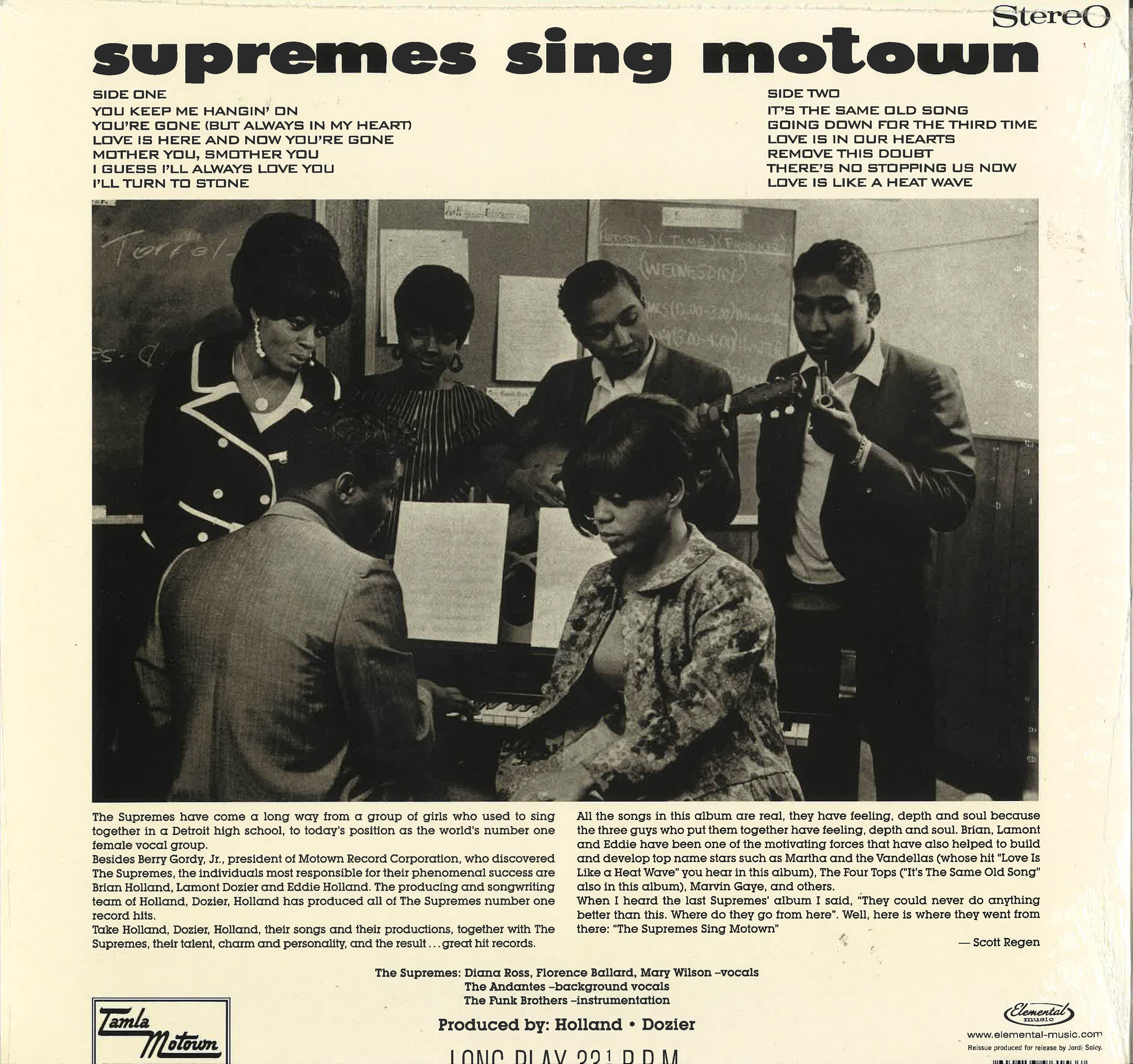 SUPREMES (スプリームス / シュプリームス) - The Supremes Sing Motown (EU 限定復刻再発180gステレオ LP/New)