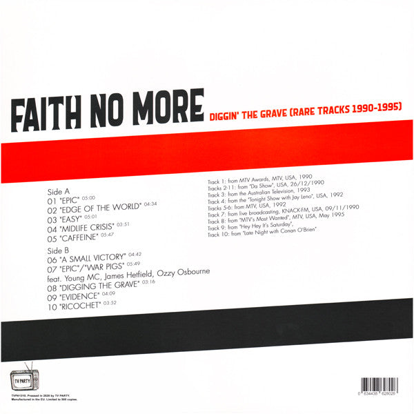 FAITH NO MORE (フェイス・ノー・モア)  - Diggin' The Grave - Rare Tracks 1990-1995 (EU 500枚限定リリース LP/NEW)