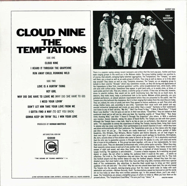 TEMPTATIONS (テンプテーションズ)  - Cloud Nine (US Ltd.Reissue LP/New)