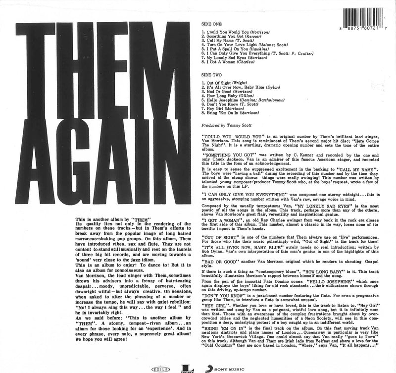 THEM (ゼム)  - Them Again (EU 限定復刻再発アナログ LP/NEW)