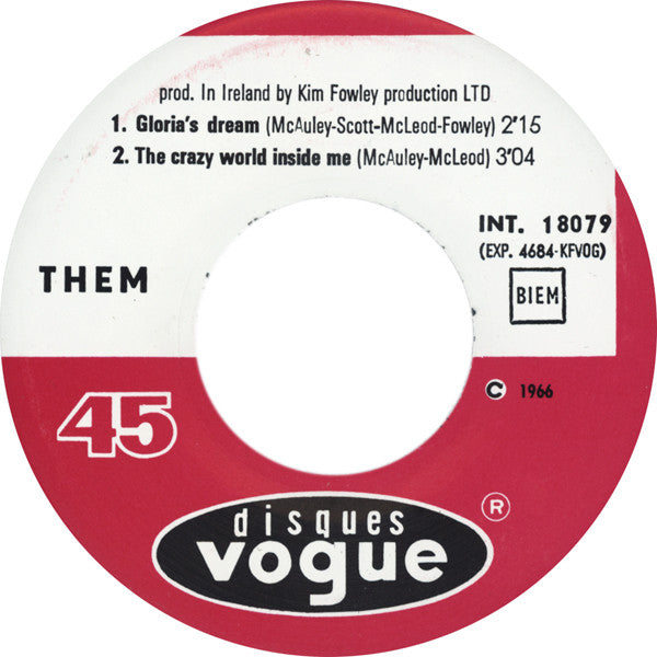 THEM (ゼム)  - Gloria's Dream +3 (EU Ltd. Reissue 7"EP+PS/New)