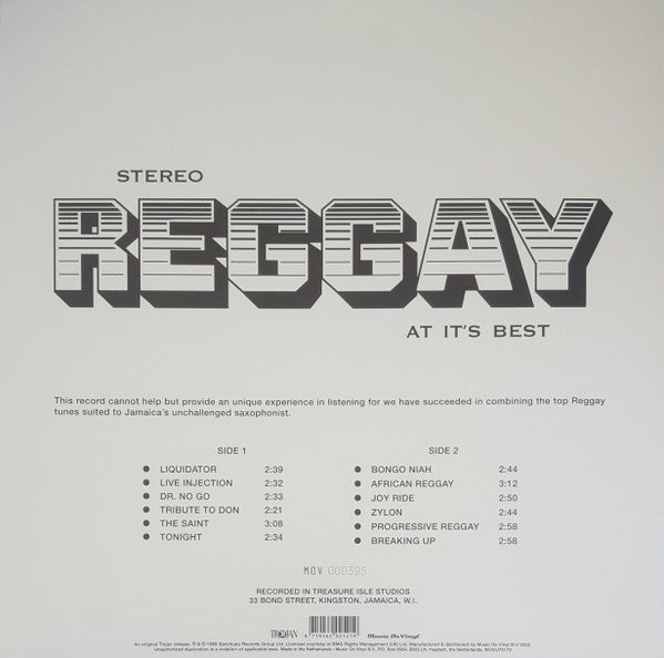 TOMMY McCOOK (トミー・マクック)  - Reggay At It's Best (EU M.O.V.社750枚限定再発「180g 高音質オレンジ VINYL」ステレオ LP/New)