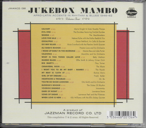 V.A. (ヴィンテージ・レア「マンボ/R&B」シリーズコンピ)  - Jukebox Mambo Vol. 4 (UK 限定 CD/New)