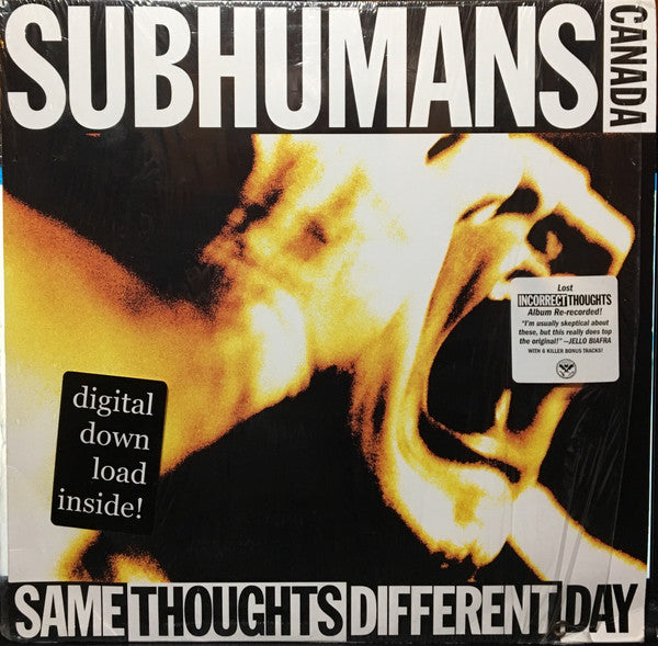 SUBHUMANS (サブヒューマンズ)  - Same Thoughts Different Day (US 限定プレス  2xLP「廃盤 New」 )