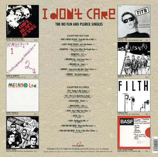 V.A. - I Don't Care : The No Fun And Plurex Singles (Dutch Ltd. 180g LP+GS / New)