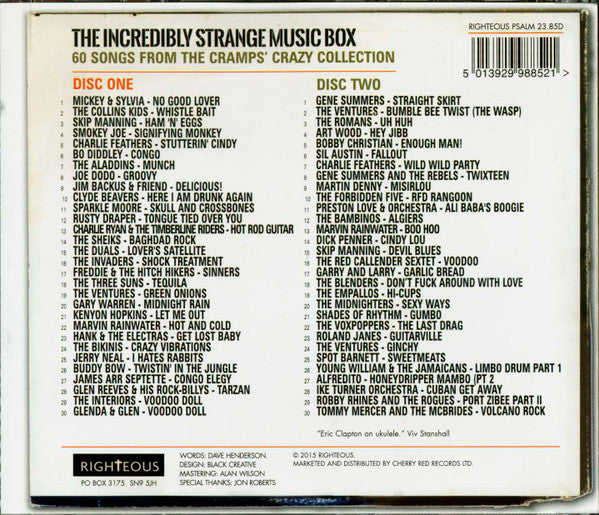 V.A. (クランプスのラックス&アイヴィー夫妻秘蔵レコード編集)  - The Incredibly Strange Music Box (UK Ltd.2xCD/New)