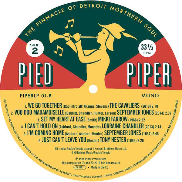 V.A. - Pied Piper (The Pinnacle Of Detroit Northern Soul) (UK Limited Mono LP/New)