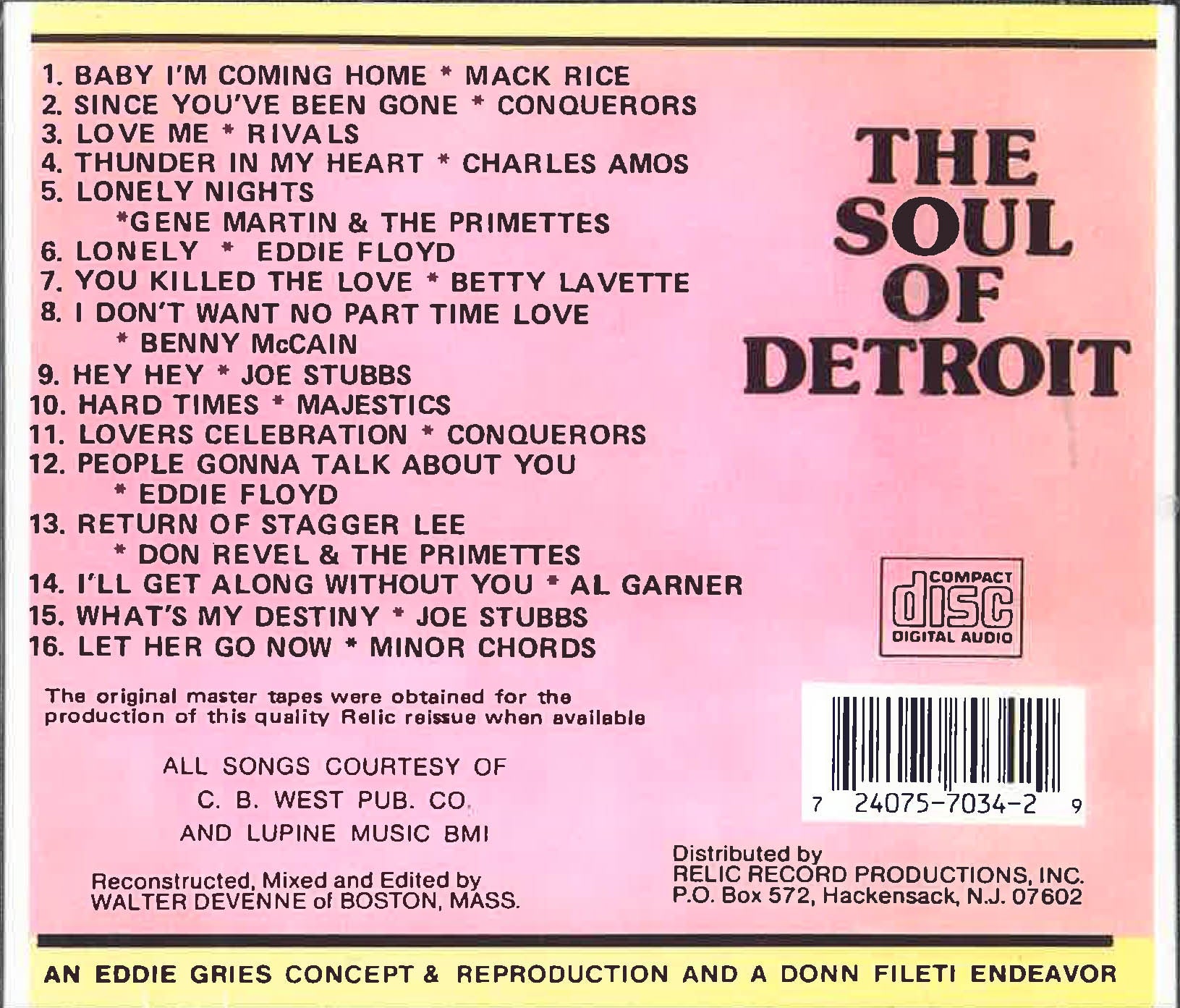 V.A. - The Soul Of Detroit (US Ltd.CD/廃盤New)