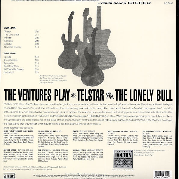 VENTURES (ベンチャーズ)  - Play Telstar - The Lonely Bull And Others (US Ltd.Reissue 180g Yellow Vinyl Stereo LP/New)