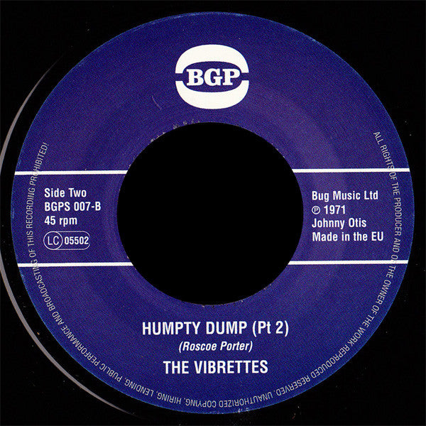 VIBRETTES (ヴァイブレッツ)  - Humpty Dump (Part 1 & 2) (UK Ltd.Reissue 7"/New）