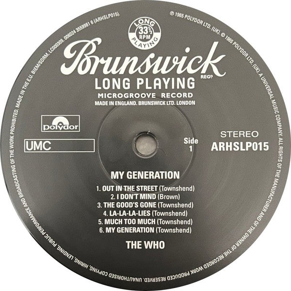 WHO (フー)  - My Generation (UK-EU-US Ltdl.Half Speed Mastering Stereo LP/New)