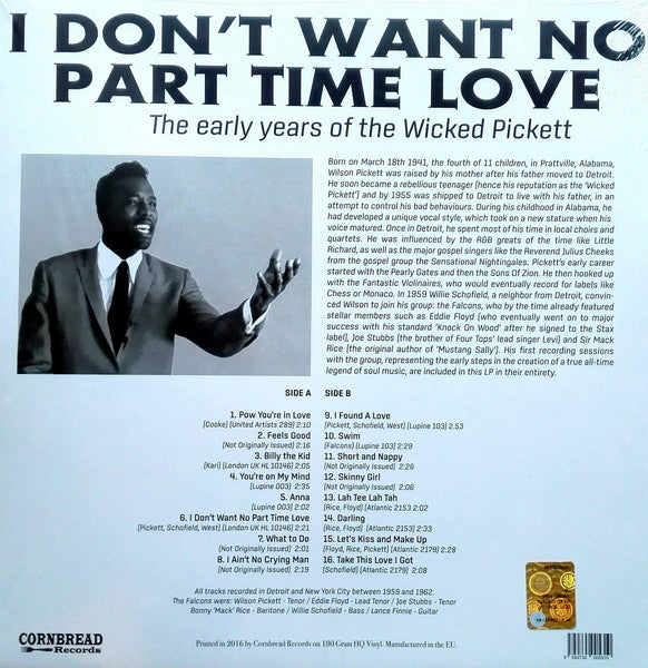 WILSON PICKETT (ウィルソン・ピケット)  - I Don't Want No Part Time Love (EU Ltd. 180g HQ Vinyl LP/New)