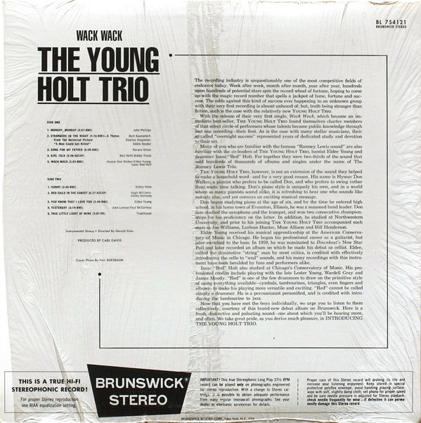 YOUNG HOLT TRIO (ヤング・ホルト・トリオ)  - Wack Wack (US Ltd.Reissue LP/New)