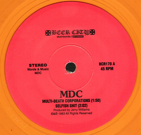 MDC - Multi-Death Corporations (US 1,000 Ltd.Yellow Vinyl 7" / New)