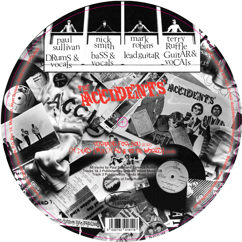 ACCIDENTS， THE (ジ・アクシデンツ) - Blood Spattered With Guitards (UK 300 Ltd. Picture 7" / New)